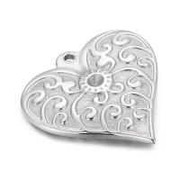 Stainless Steel Pendant Setting, 304 Stainless Steel, Heart, Galvanic plating, DIY 