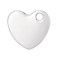 Stainless Steel Heart Pendants, 304 Stainless Steel, Unisex, original color, 10mm 