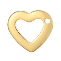 Stainless Steel Heart Pendants, 304 Stainless Steel, Galvanic plating, Unisex & hollow 11mm 