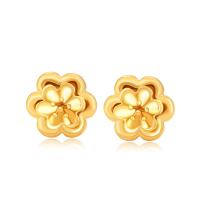 Zinc Alloy Stud Earring, Flower, gold color plated, fashion jewelry & for woman, golden 