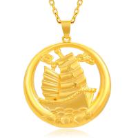 Zinc Alloy Jewelry Pendants, Sail Boat, gold color plated, vintage & DIY & for man, golden 