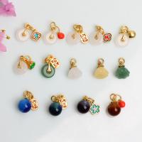 Enamel Brass Pendants, gold color plated, DIY 10mm 