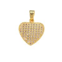 Colgante de Micro Pavé de Zirconía Cúbica, metal, con cúbica circonia, Corazón, chapado en color dorado, diferentes estilos para la opción & para mujer & hueco, más colores para la opción, 5PCs/Bolsa, Vendido por Bolsa