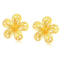 Zinc Alloy Stud Earring, Flower, gold color plated, fashion jewelry & for woman, golden 