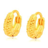 Zinklegierung Huggie Hoop Ohrring, goldfarben plattiert, Modeschmuck & für Frau, goldfarben, 4x9mm, verkauft von Paar