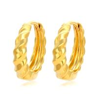 Zinklegierung Huggie Hoop Ohrring, Kreisring, goldfarben plattiert, Modeschmuck & für Frau, goldfarben, 18mm, verkauft von Paar