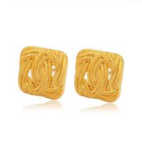 Zinc Alloy Stud Earring, Square, plated, fashion jewelry & for woman 