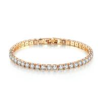 Cubic Zirconia Micro Pave Brass Bracelet, plated & micro pave cubic zirconia & for woman 