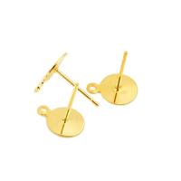 Brass Earring Stud Component, plated, DIY 