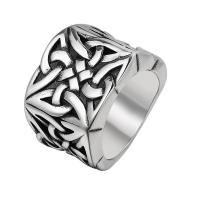 Anillo de dedo de acero Titanium de, Partículas de acero, pulido, diverso tamaño para la opción & para hombre, color original, Vendido por UD