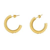 Boucles d'oreilles en acier titane, Plaqué or 18K, bijoux de mode & pour femme, doré, 25mm, Vendu par paire