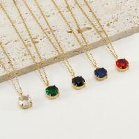 Collier de bijoux de titane, Acier titane, Plaqué or 18K, bijoux de mode & pour femme & avec zircone cubique, plus de couleurs à choisir, 10mm Environ 17.72 pouce, Vendu par brin