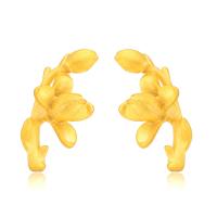 Zinc Alloy Stud Earring, Flower, gold color plated, fashion jewelry & for woman, golden 