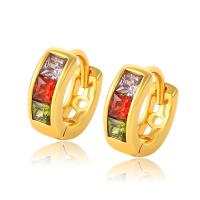 Zinc Alloy Huggie Hoop Earring, Donut, gold color plated, fashion jewelry & for woman & with rhinestone 