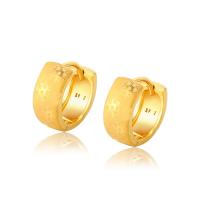 Zinc Alloy Huggie Hoop Earring, Donut, gold color plated, fashion jewelry & for woman, golden 