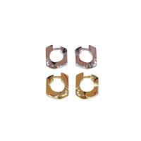 Brass Huggie Hoop Earring, plated, for woman 