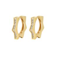 Cubic Zirconia Micro Pave Brass Earring, plated, micro pave cubic zirconia & for woman 