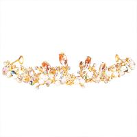 Bridal Tiaras, Zinc Alloy, with Crystal & Plastic Pearl, plated, Girl & fashion jewelry 