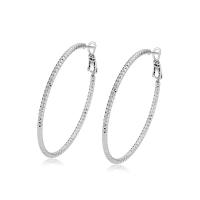 Zinklegierung Huggie Hoop Ohrring, Kreisring, Platinfarbe platiniert, Modeschmuck & verschiedene Größen vorhanden & für Frau, Platin Farbe, 2mm, verkauft von Paar