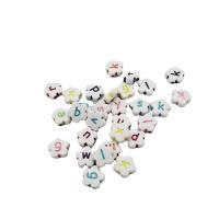 Acrylic Alphabet Beads, Plum Blossom, Washable & DIY Approx 