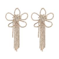 Fashion Fringe Earrings, Zinc Alloy, plated, fashion jewelry & for woman & with rhinestone 