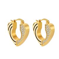 Cubic Zirconia Micro Pave Brass Earring, plated, micro pave cubic zirconia & for woman 