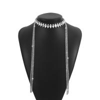 Fashion Fringe Necklace, Iron, plated, fashion jewelry & for woman & with rhinestone .59-16.92 cm 