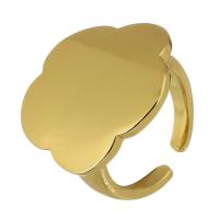 Messing Fingerring, goldfarben plattiert, Modeschmuck & für Frau, goldfarben, 23x23mm, Größe:7, verkauft von PC