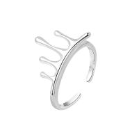 Messing Fingerring, Tropfen, Platinfarbe platiniert, Einstellbar & Modeschmuck & für Frau, Platin Farbe, 12mm, Größe:6.5, verkauft von PC