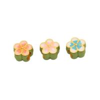 Enamel Zinc Alloy Beads, Flower, sang gold plated, DIY 10mm 