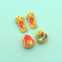 Zinc Alloy Enamel Pendants, sang gold plated, DIY 