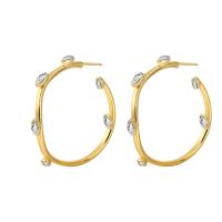 Cubic Zircon Brass Earring, with Cubic Zirconia, plated, for woman 