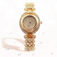 Women Wrist Watch, Zinc Alloy, with Glass, Chinese movement, plated, waterproofless & for woman & with rhinestone 