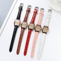 Women Wrist Watch, Zinc Alloy, with PU Leather & Glass, Chinese movement, plated, waterproofless & dyed & for woman 