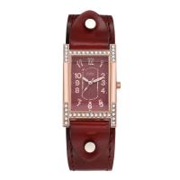 Women Wrist Watch, Zinc Alloy, with PU Leather & Glass, Chinese movement, plated, waterproofless & for woman & with rhinestone 