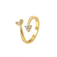 Cubic Zirconia Micro Pave Brass Finger Ring, plated, micro pave cubic zirconia & for woman Inner Approx 17mm 