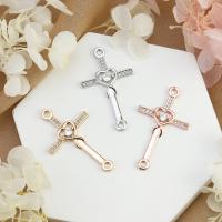 Stainless Steel Cross Pendants, 304 Stainless Steel, Vacuum Ion Plating, DIY & with rhinestone & 1/1 loop 