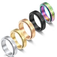 Anillo de dedo de acero Titanium de, Partículas de acero, chapado, Joyería & unisexo & diverso tamaño para la opción, más colores para la opción, 6mm, Vendido por UD