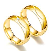 Anillos para Pareja, Partículas de acero, unisexo & diverso tamaño para la opción, dorado, 6x2mm, Vendido por UD