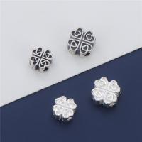 Sterling Silver Spacer Beads, 925 Sterling Silver, Four Leaf Clover, DIY 