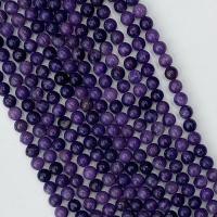 Single Gemstone Beads, Natural Lepidolite, Round, polished purple Approx 14.96 Inch 