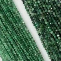 Single Gemstone Beads, Emerald, Round, polished  & faceted, green Approx 14.96 Inch 