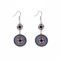 boucle d'oreille de goutte en Zinc Alloy et Émail  , alliage de zinc, Placage de couleur argentée, bijoux de mode & pour femme & émail Vendu par paire