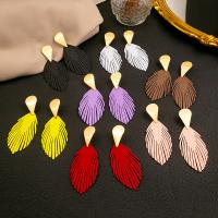 Iron Drop Earring, gold color plated, fashion jewelry & for woman 