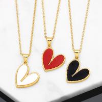 Brass Jewelry Necklace, with Resin, with 5cm extender chain, Heart, 18K gold plated, for woman Approx 45 cm 