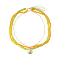 Collier de mode Multi couche, cristal, avec alliage de zinc, avec 7cm chaînes de rallonge, Placage de couleur d'or, multicouche & pour femme cm, 46 cm, Vendu par PC