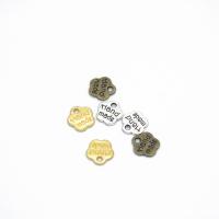 Zinklegierung Blume Anhänger, plattiert, DIY & mit Brief Muster, keine, 8x8mm, Bohrung:ca. 1mm, 1000PCs/Menge, verkauft von Menge