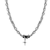 Collier de bijoux de titane, Acier titane, avec Pendentif en alliage de zinc, avec 5cm chaînes de rallonge, bijoux de mode & unisexe, plus de couleurs à choisir Environ 45 cm, Vendu par PC