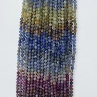 Single Gemstone Beads, Colorful Sapphire, Round, natural & faceted, multi-colored Approx 14.96 Inch 