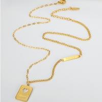 Collier de bijoux de titane, Acier titane, bijoux de mode & pour femme, doré Environ 43-50 cm, Vendu par PC